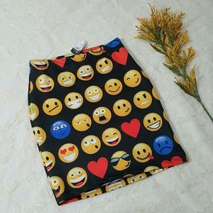 Rue 21 Coco Love Emoji Mini Skirt Size M NWT